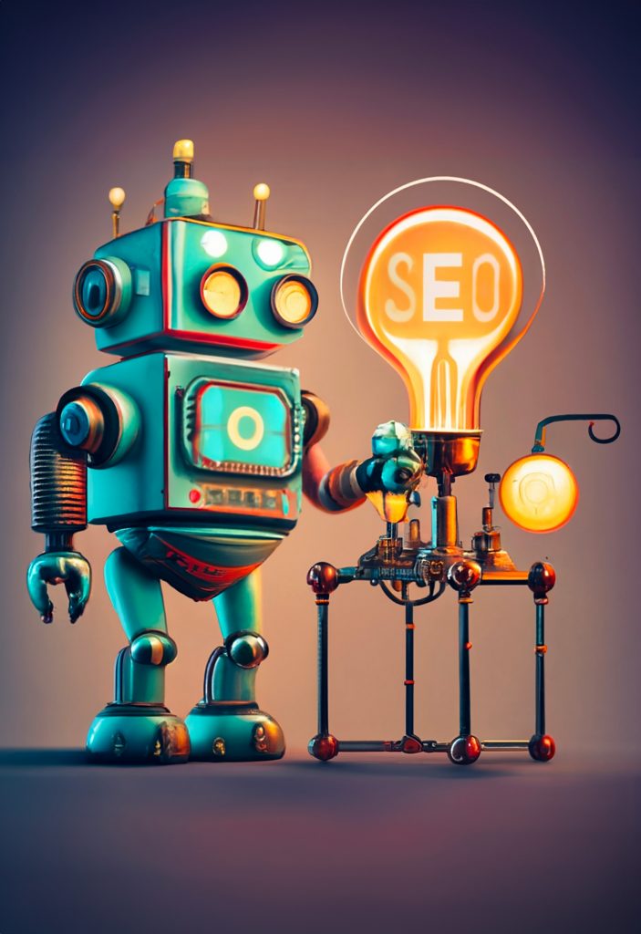 Robot tweaking the SEO machine